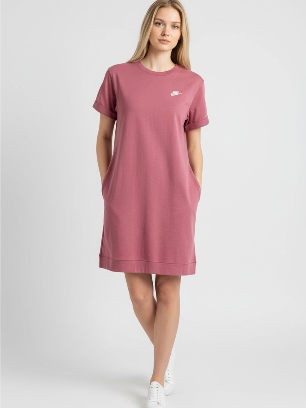 Nike Sportswear Tech Fleece Dress Berry Pink Size L
